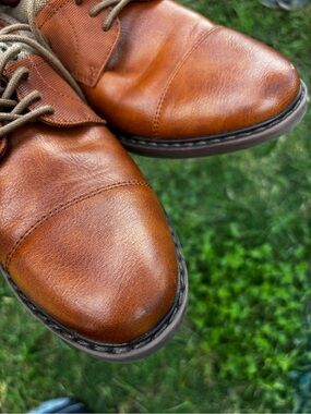 Boys Brown Leather Lace-Up Dress Shoes